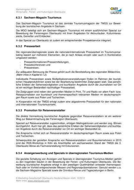 Marketingplan_2013_Stand 29.11.2012 - Oberlausitz