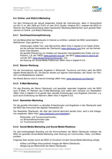 Marketingplan_2013_Stand 29.11.2012 - Oberlausitz