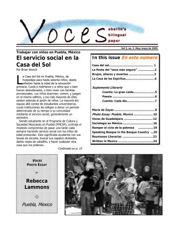 El servicio social en la Casa del Sol - Oberlin College