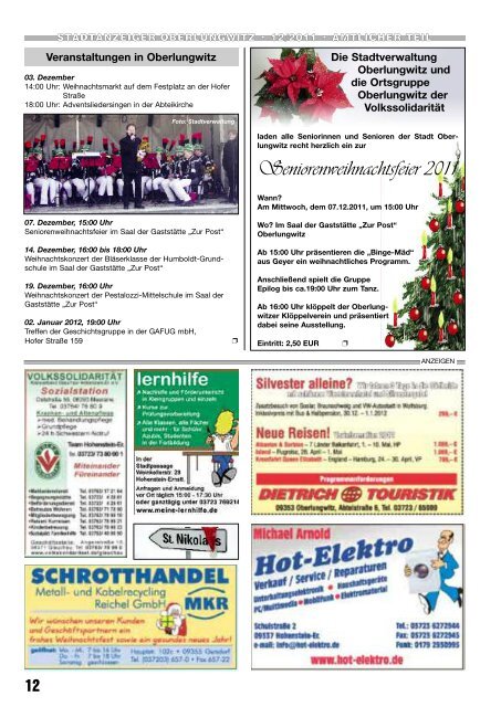 Stadtanzeiger Dezember 2011 - in der Stadt Oberlungwitz