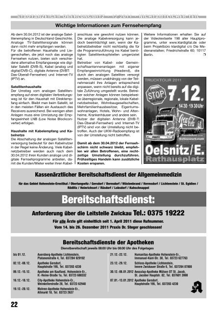 Stadtanzeiger Dezember 2011 - in der Stadt Oberlungwitz