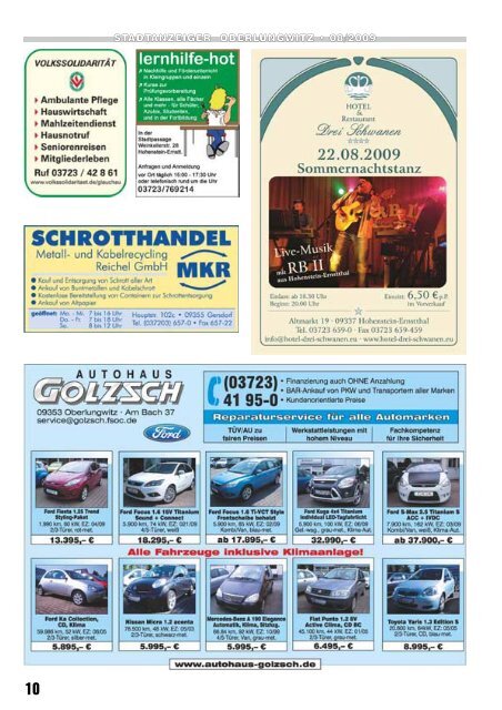 Stadtanzeiger August 2009 - in der Stadt Oberlungwitz