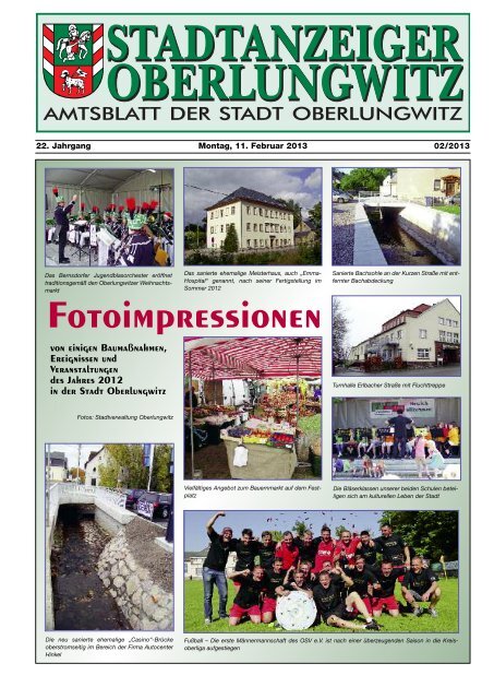 Stadtanzeiger Februar 2013 - in der Stadt Oberlungwitz