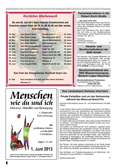 Stadtanzeiger Mai 2013 - in der Stadt Oberlungwitz