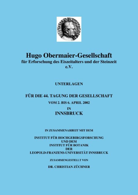 Heft Innsbruck - Hugo Obermaier Gesellschaft