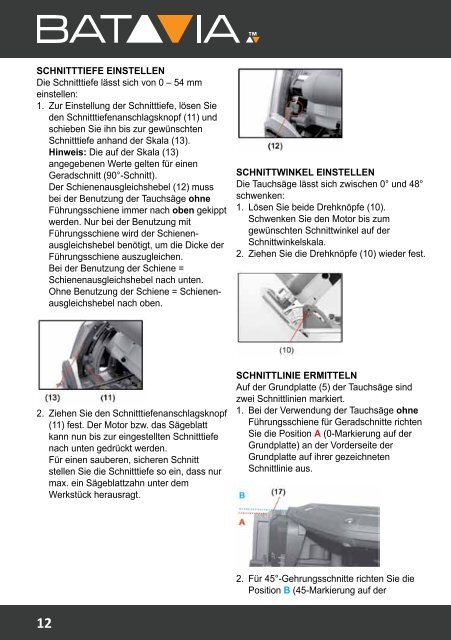 Bedienungsanleitung T-RAXX TAUCHSÄGE 1400W