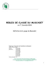 REGLES DE CLASSE DU MUSCADET - Association des ...