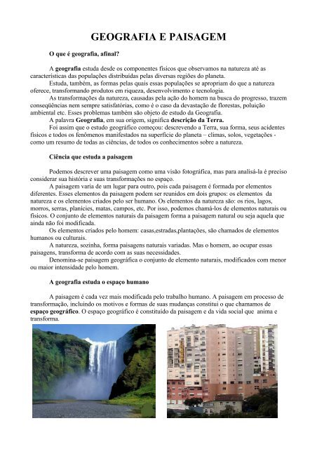 O Que é A Paisagem Na Geografia O Que é A Paisagem Na Geografia
