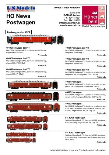 LS Models SNCF Postwagen - Modell Center Hünerbein