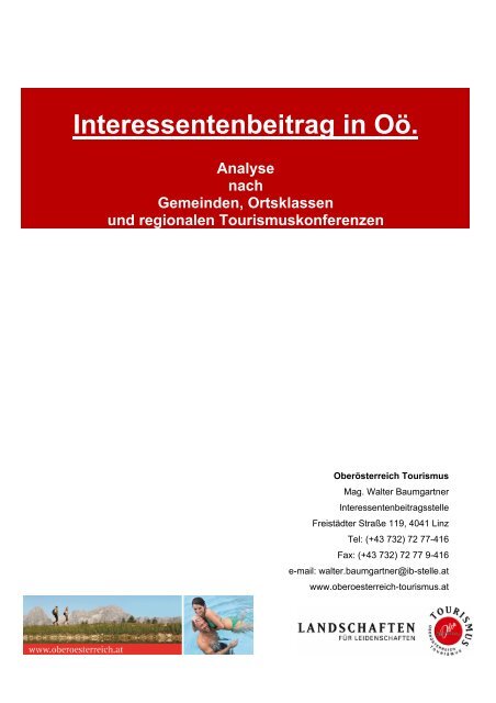 Interessentenbeitrag in OÃ¶. - OberÃ¶sterreich Tourismus