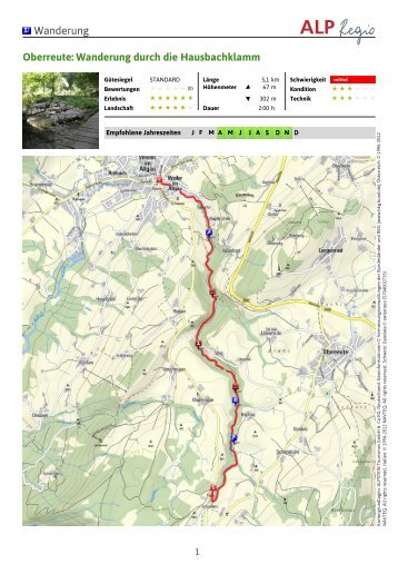 Wanderung Oberreute: Wanderung durch die Hausbachklamm