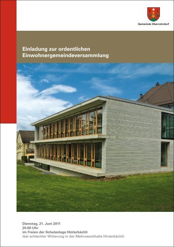 Traktandenbericht vom 21. Juni 2011 - Gemeinde Oberrohrdorf