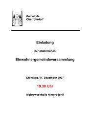 Traktandenbericht vom 11. Dezember 2007 - Gemeinde Oberrohrdorf
