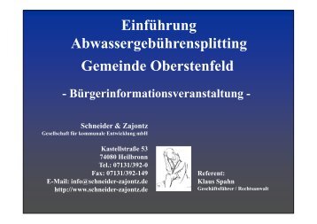 Vortrag der Informationsveranstaltung - Gemeinde Oberstenfeld