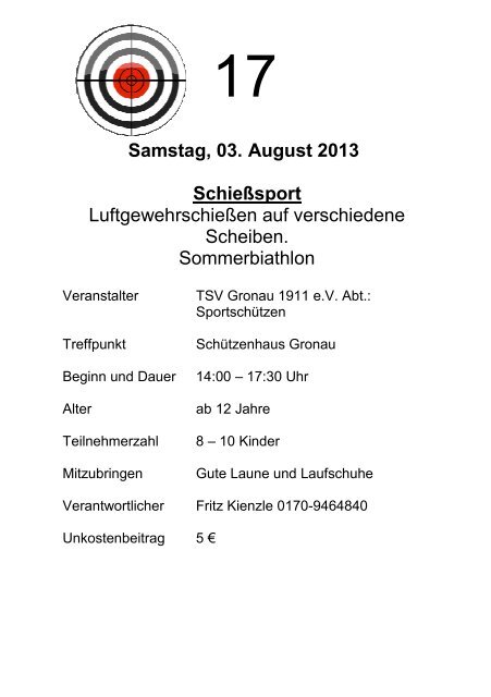 Programmheft 2013 - Gemeinde Oberstenfeld