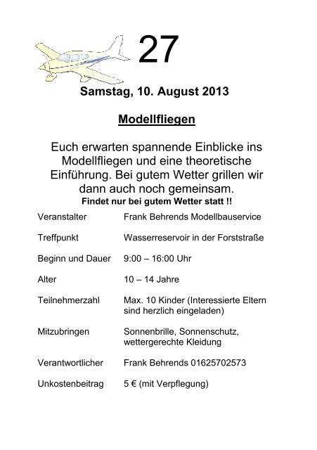 Programmheft 2013 - Gemeinde Oberstenfeld