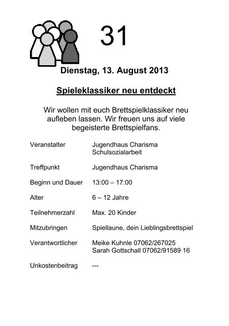 Programmheft 2013 - Gemeinde Oberstenfeld