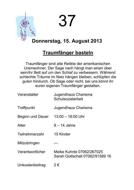 Programmheft 2013 - Gemeinde Oberstenfeld