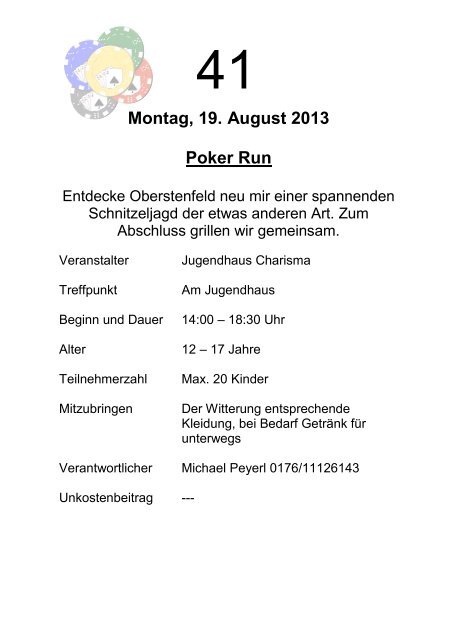 Programmheft 2013 - Gemeinde Oberstenfeld