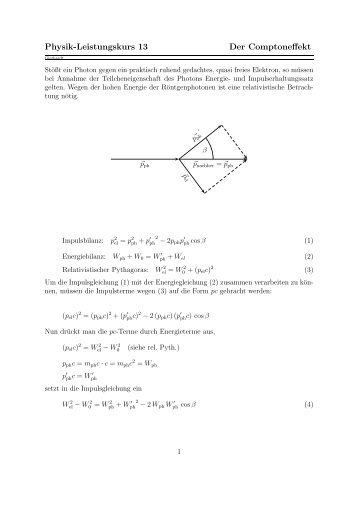 Physik-Leistungskurs 13 Der Comptoneffekt