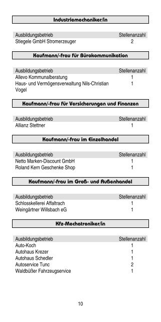 AusbildungsplÃ¤tze in Obersulm - Gemeinde Obersulm