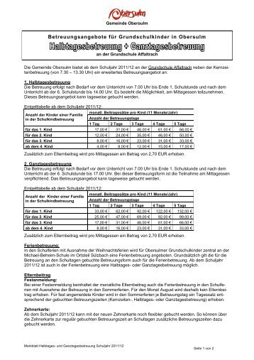 Betreuungsangebote fÃ¼r Grundschulkinder in Obersulm - Gemeinde ...