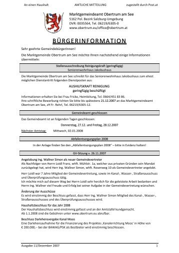 Bürgerinfo - 11/2007 (0 bytes) - Obertrum