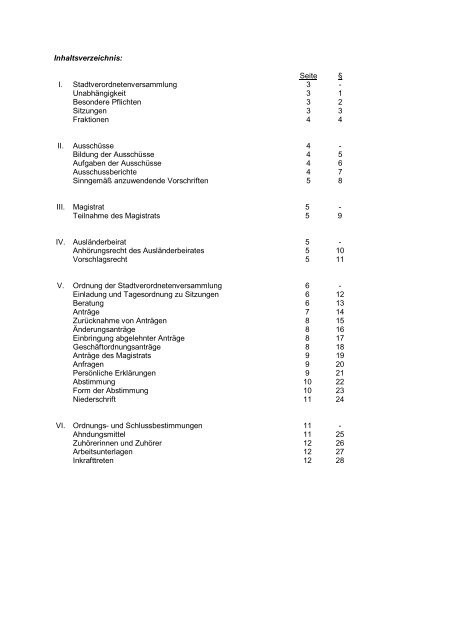 Geschäftsordnung der Stadtverordnetenversammlung