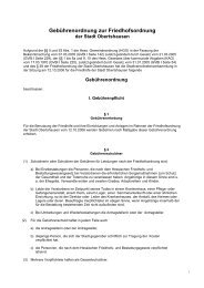 Gebührenordnung zur Friedhofsordnung - Stadt Obertshausen