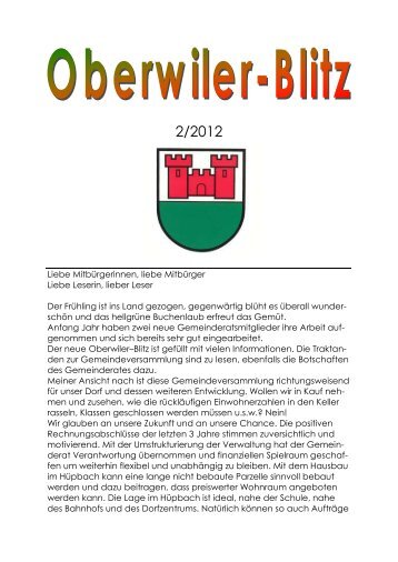 Oberwilerblitz 2/2012 - Oberwil im Simmental