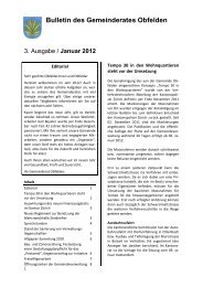 Bulletin des Gemeinderates Januar 2012 - Gemeinde Obfelden