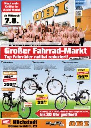 Top Fahrräder radikal reduziert - OBI Baumarkt Franken