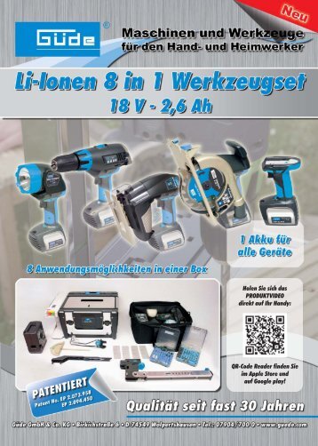 GÃ¼de Li-Ionen 8 in 1 Werkzeugset