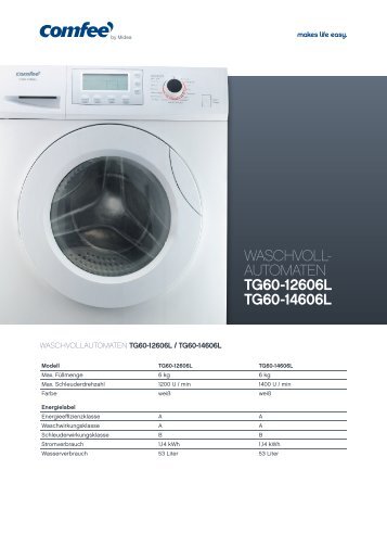 WASCHVOLL- AUTOMATEN TG60-12606L TG60-14606L - Obi