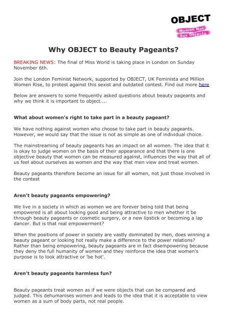 purpose of pageants