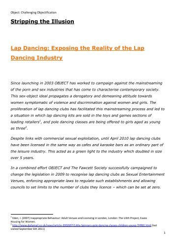 Stripping the Illusion Lap Dancing: Exposing the Reality of ... - Object