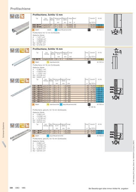 VBS | Schienen-Systeme - OBO Bettermann