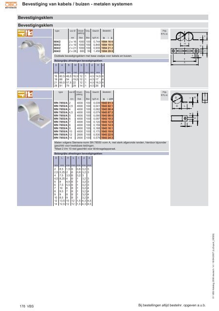VBS. Bevestiging van kabels / buizen - metalen ... - OBO Bettermann