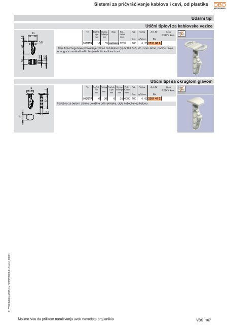 VBS. Sistemi za pričvršćivanje kablova i cevi, od ... - OBO Bettermann