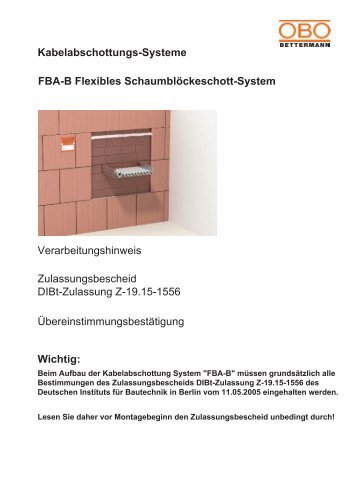 FBA-B Schaumblock - OBO Bettermann