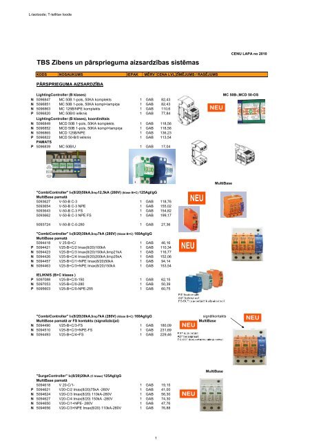 Eku aizsardzibas sistemas21.05.xls - pdfMachine ... - OBO Bettermann