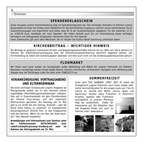 Evang. Pfarre Kdbg. Ztg. 3/07 - Evangelische Pfarrgemeinde Kindberg