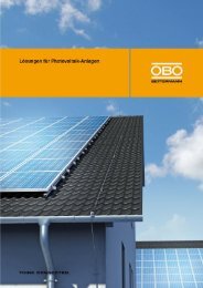 Lösungen für Photovoltaik-Anlagen - OBO Bettermann
