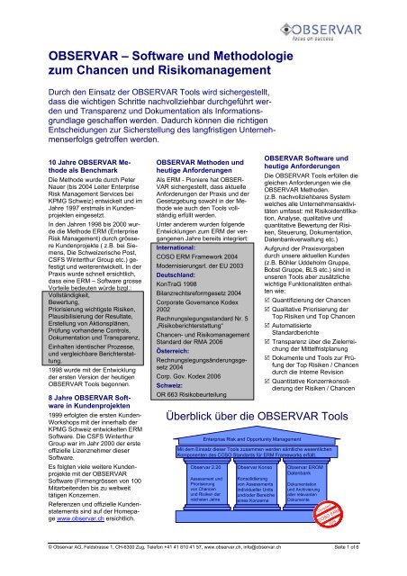 OBSERVAR â Software und Methodologie zum Chancen und ...