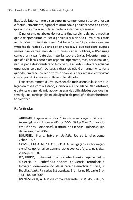 Jornalismo cientÃ­fico & desenvolvimento regional - ObservatÃ³rio da ...