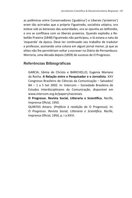 Jornalismo cientÃ­fico & desenvolvimento regional - ObservatÃ³rio da ...