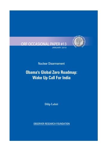 Obama's Global Zero Roadmap: Wake Up Call For India - Observer ...