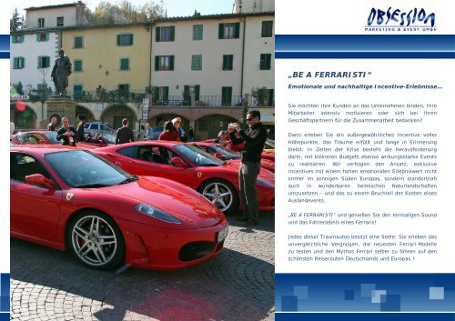 „BE A FERRARISTI“ - OBSESSION Marketing & Event GmbH