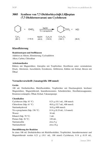 3005 Synthese von 7,7-Dichlorbicyclo[4.1.0]heptan (7,7 ...