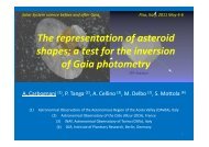 The representation of asteroid shapes: a test for the inversion of ...